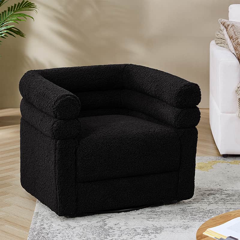 Benita 360 Degree Swivel Office Chair with Chenille Fabric & Plush Pillow - Ergonomic Desk Chair for Home Office, Gaming, and Study