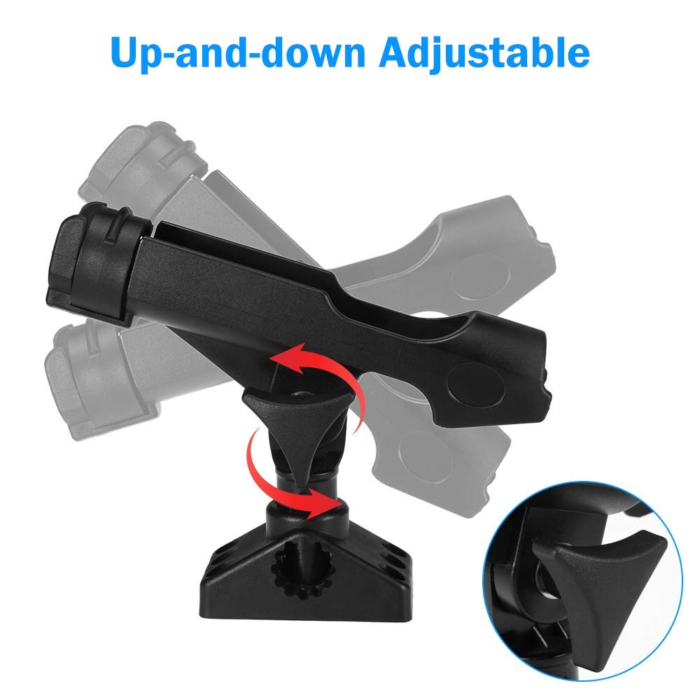 Lixada Adjustable 360 Degree Rotatable Fishing Rod Holder for Kayak, Boat, and Marine Use - Heavy Duty Rod Mount for Saltwater & Freshwater Fishing