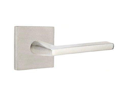 Square Rosette Passage Set with Helios Lever - Right Hand, Oil Rubbed Bronze Finish for Interior Doors - Perfect for Bedrooms, Bathrooms & Home Offices