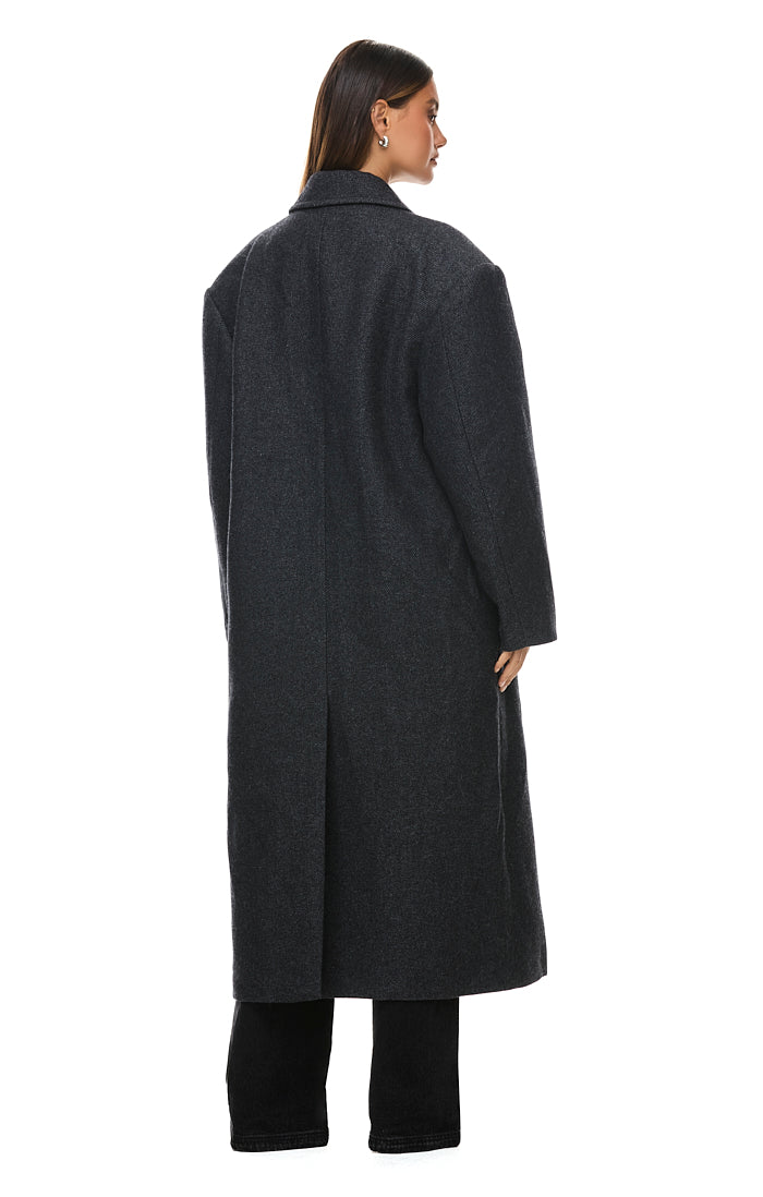 Boston Oversized Grey Coat for Women - Stylish Winter Long Coat with Belt, Warm & Comfortable Outerwear for Cold Weather - Perfect for Work, Travel & Casual Outings