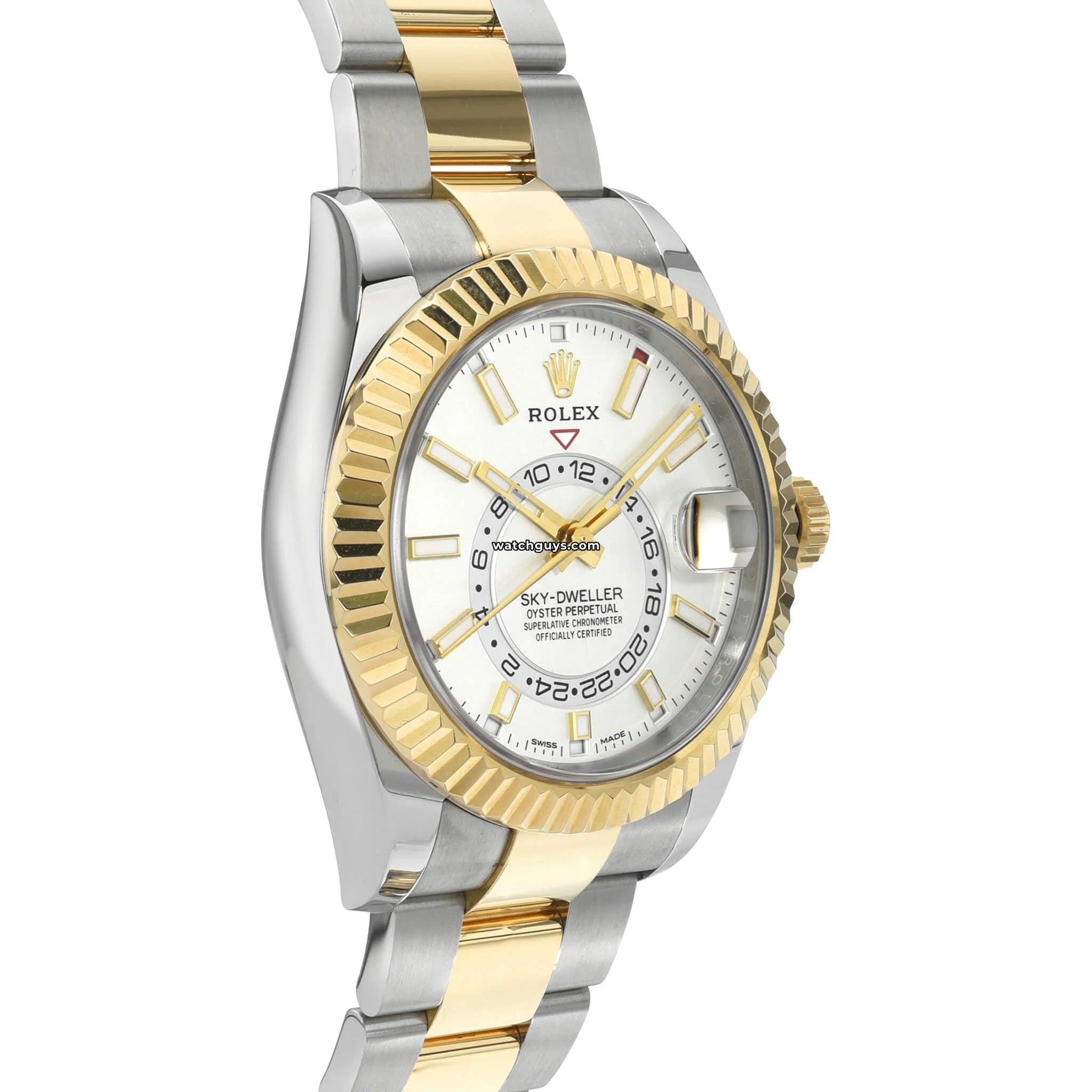 Rolex Sky-Dweller 326933 Stainless Steel Watch with White Dial & Oyster Bracelet - Luxury Timepiece for Travelers & Business Professionals