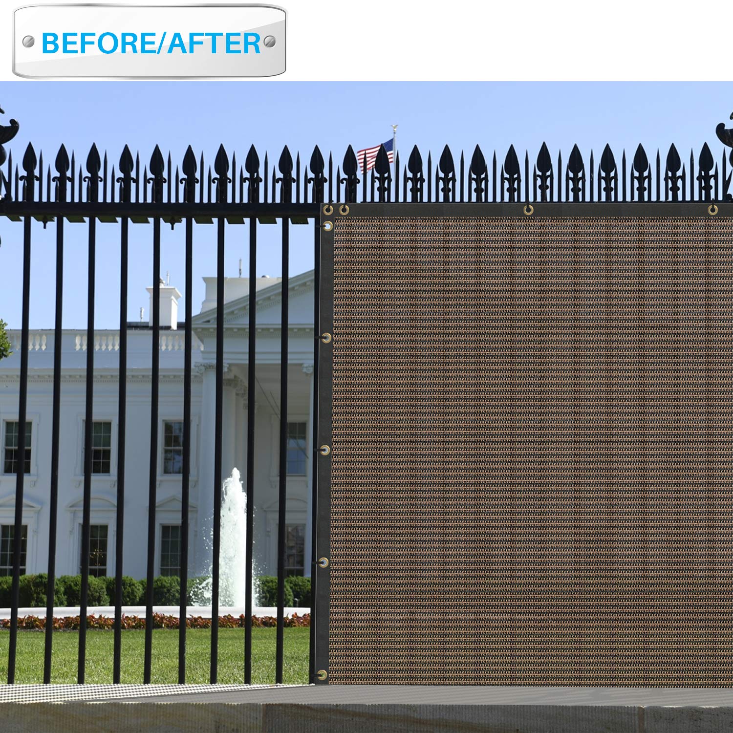 4'x234' Brown Privacy Screen Fence - UV Blocking Heavy Duty Mesh for Garden & Backyard