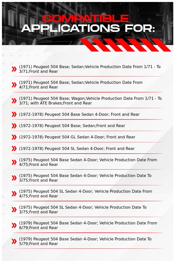 R1 Concepts Front & Rear Brake Pads and Rotors Kit - Ceramic Brake Pads & Rotors for 1971-1979 Peugeot 504 | High-Performance Braking for City Driving & Highway Safety