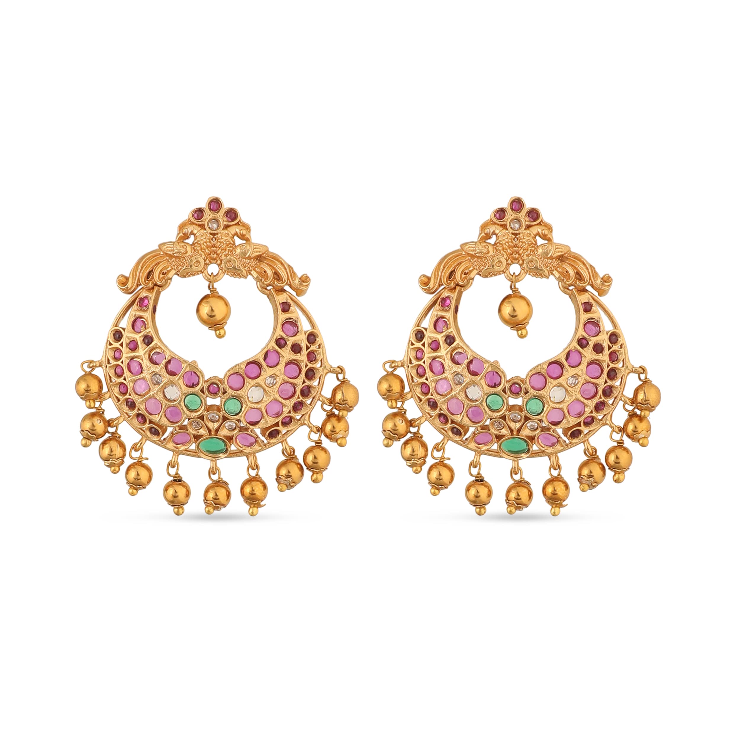 Antique Gold Plated Gita Long Necklace Set with Peacock Design - Indian Jewelry for Women | Traditional South Indian Necklace Set | Perfect for Weddings, Festivals & Ethnic Occasions | 1 Year Warranty | Elegant Gift for Brides & Cultural Events