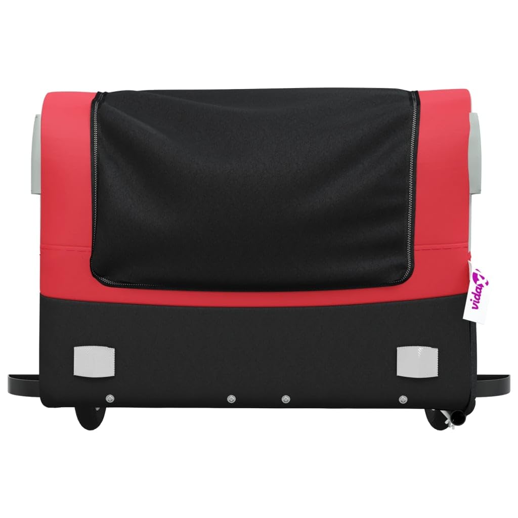 SKM Heavy-Duty Bike Trailer - 45kg Capacity, 14kg Weight - Black & Red Steel Cargo Carrier for Cycling & Outdoor Adventures (Model 4048) | Perfect for Groceries, Camping Gear & Kids Transport