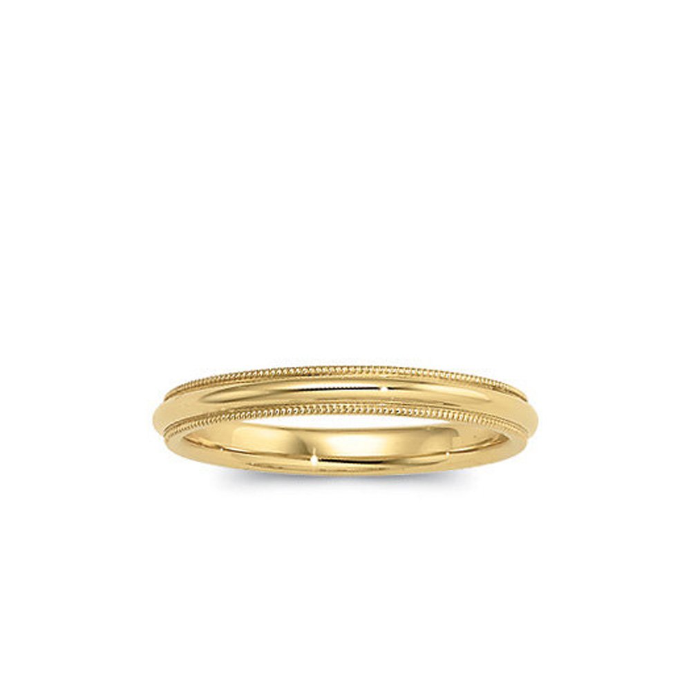 10k Yellow Gold Black Bow 3mm Milgrain Edge Domed Light Band Ring for Women, Perfect for Everyday Wear, Anniversary, or Special Occasions
