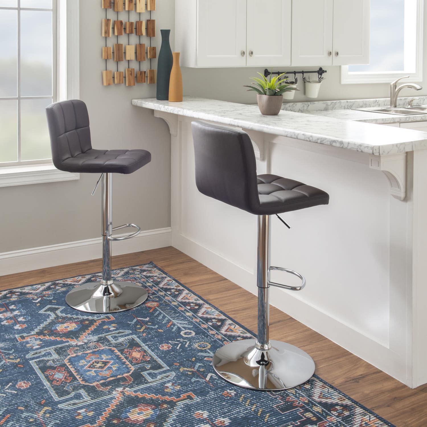 Premium Clayton Barstool in Rich Chocolate Brown - Comfortable & Stylish Bar Height Stool for Kitchen Island, Breakfast Nook, or Home Bar Decor