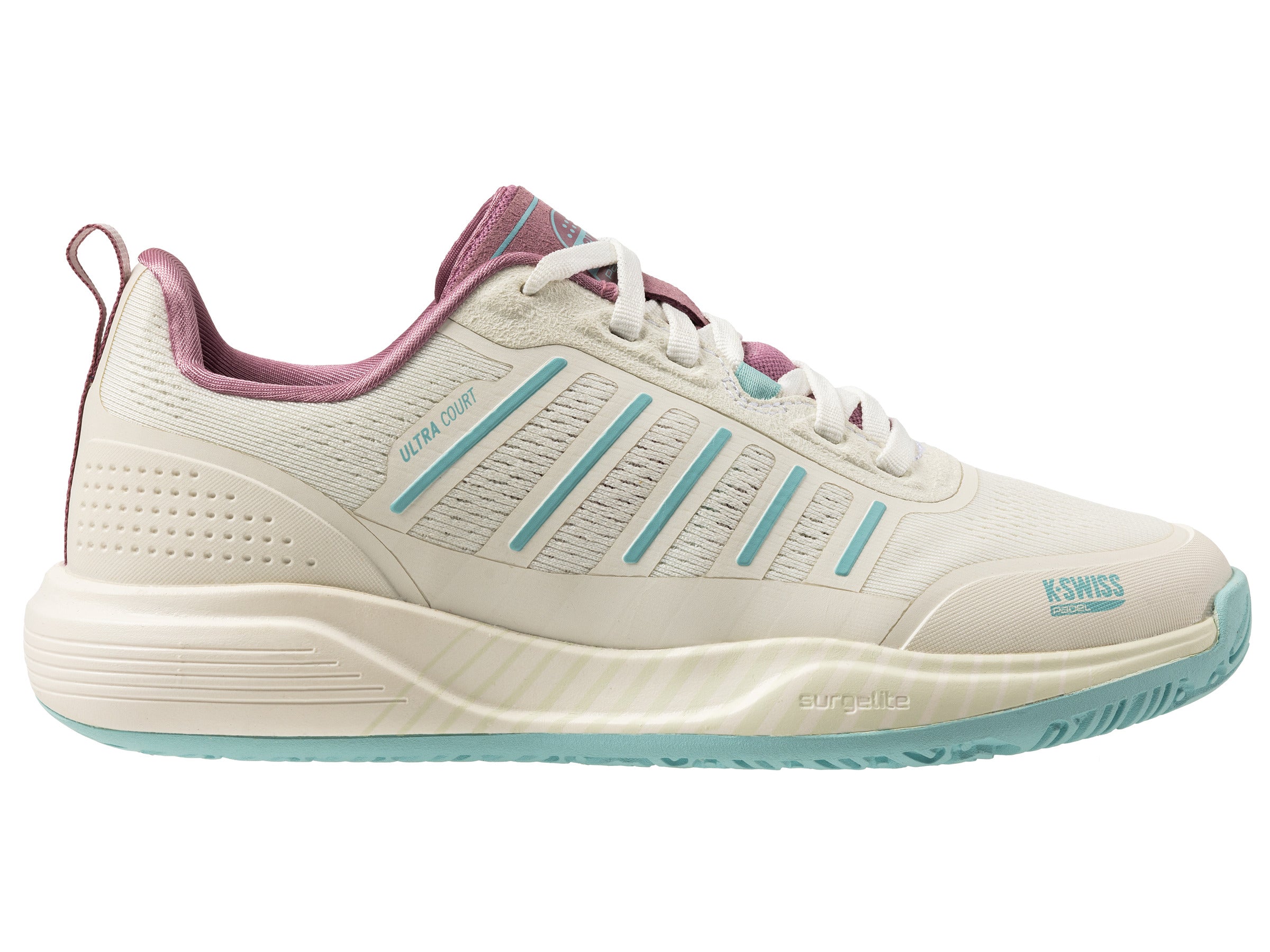 ULTRA COURT PADEL Tennis Shoes for Men & Women - 94436 970 M | White/Lilac/Pastel Turquoise | Lightweight & Breathable for Padel, Tennis & Casual Wear