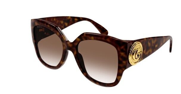 Gucci GG 1407S 003 Havana/Brown Soft Square Women's Sunglasses - UV Protection Fashion Shades for Women, Perfect for Beach, Driving & Outdoor Activities