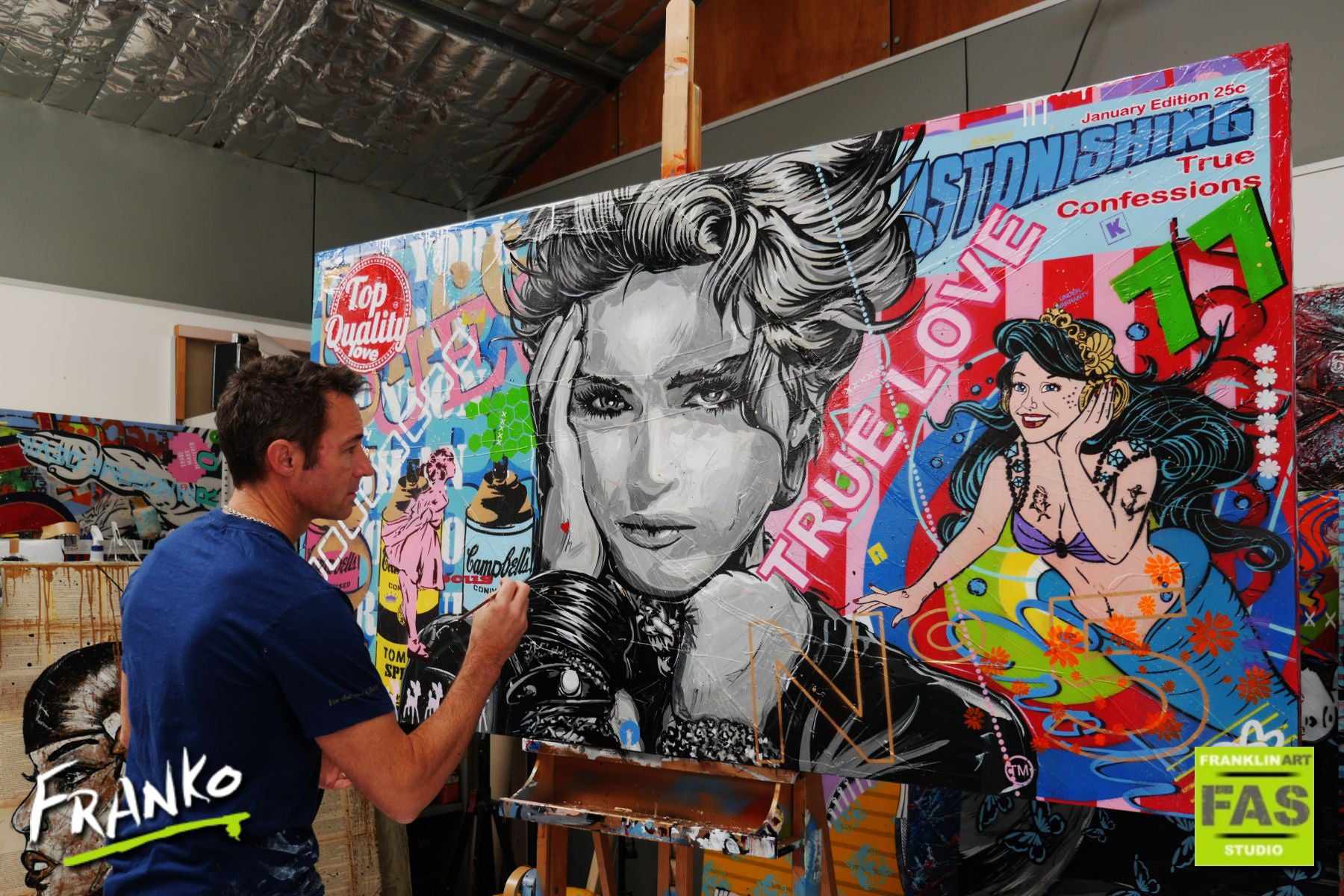 Lucky Star 190cm x 100cm Madonna Urban Pop Art Canvas Painting - Large Wall Decor for Living Room, Bedroom & Office