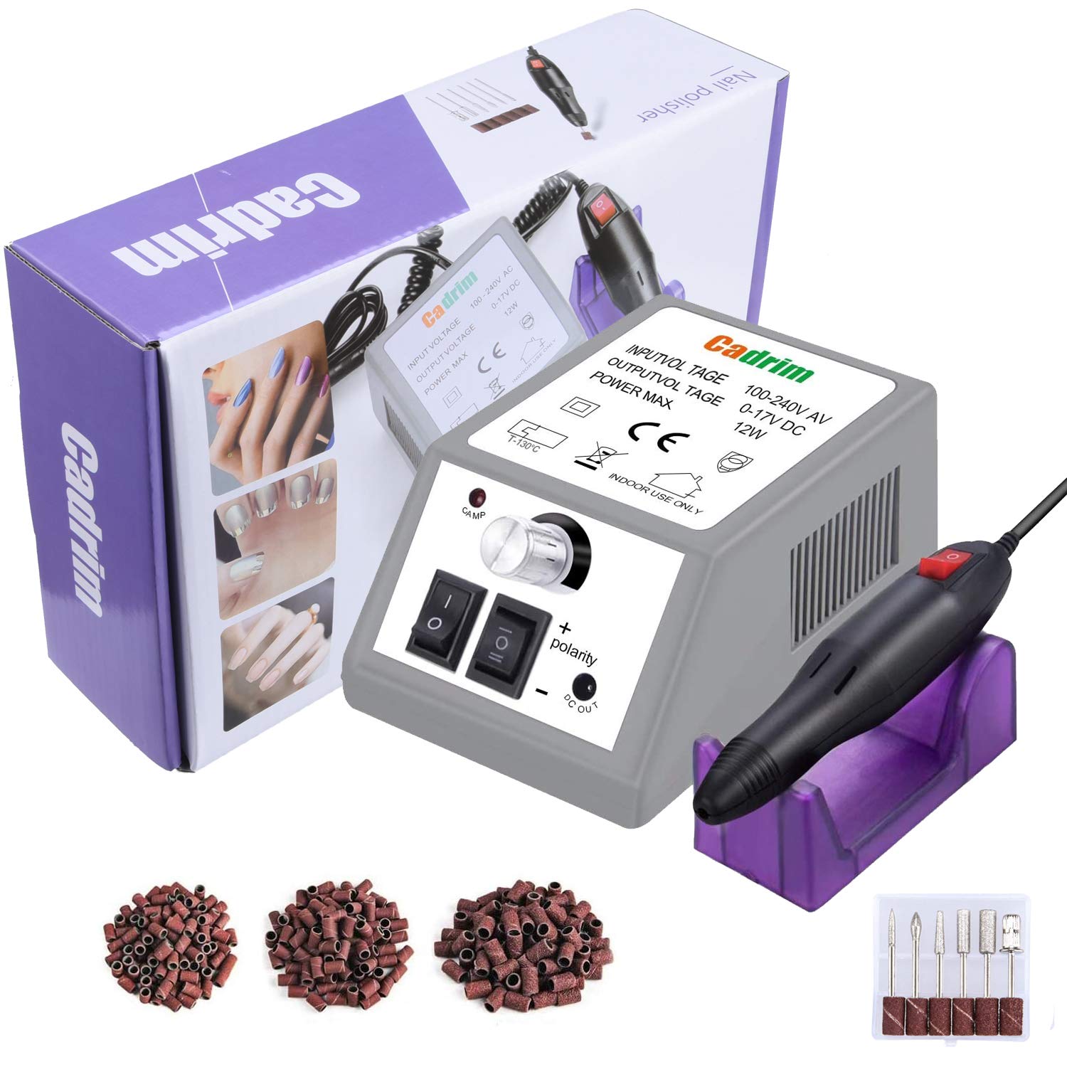 Professional Electric Nail Drill Kit - Cordless Manicure & Pedicure Set for Acrylic, Gel & Nail Art | Portable Nail File Machine with 6 Speeds & 30 Bits | Perfect for Home Salon, Nail Techs & DIY Beauty Care