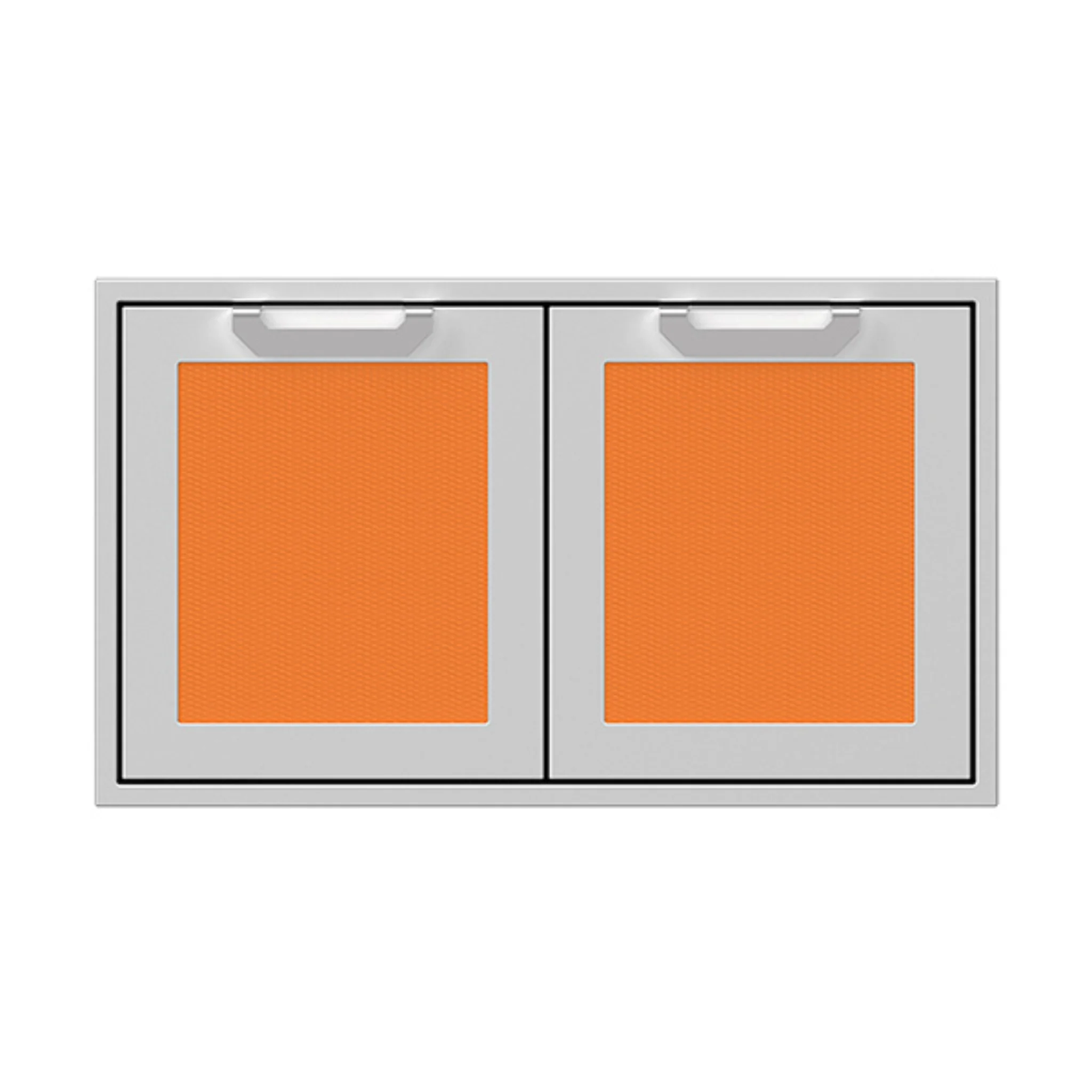 Hestan 36 Inch Outdoor Double Storage Doors with Lock - Heavy Duty Weatherproof Steel Garage Cabinet for Patio, Backyard, and Garden Organization