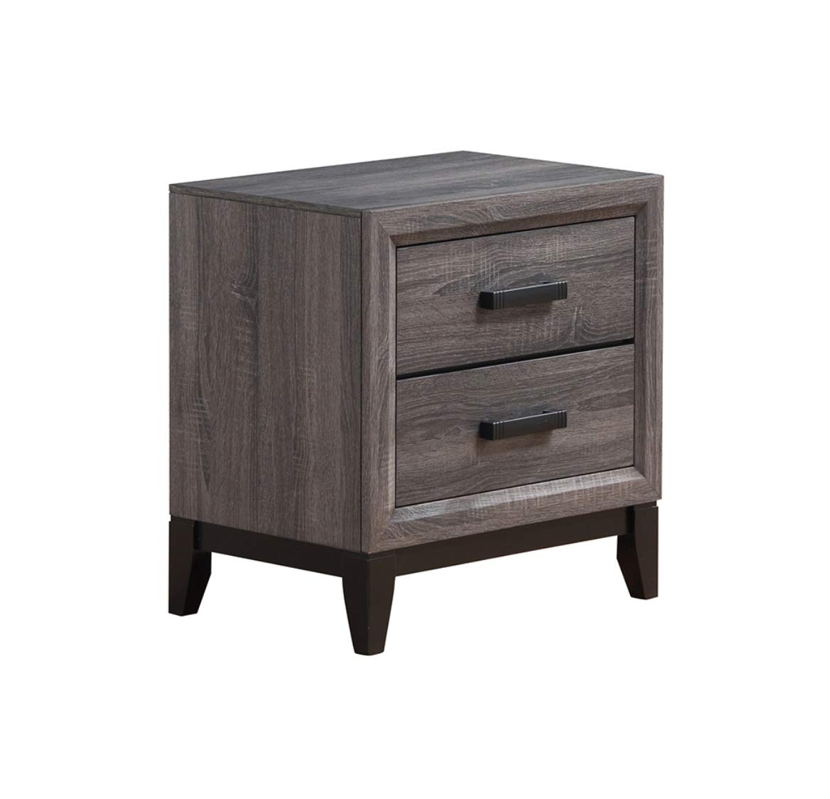 Modern Grey Nightstand with Storage - Solid Wood Bedside Table for Bedroom, Living Room & Office - Global Furniture USA
