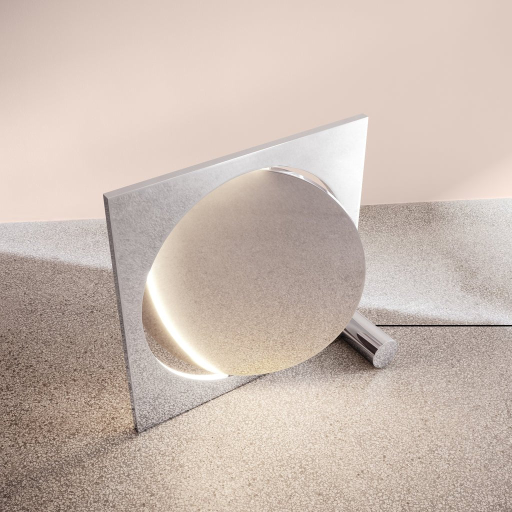 Eclipse Mirror Table Lamp - Modern LED Vanity Light with Adjustable Brightness for Bedroom, Dressing Room & Makeup Area