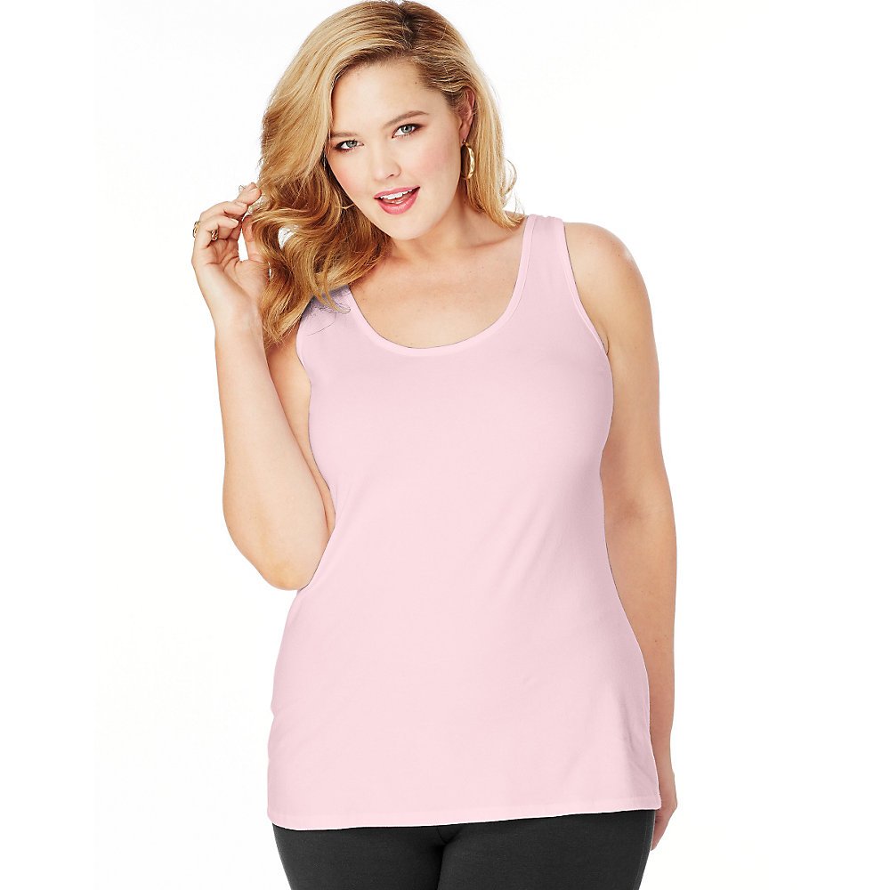 JUST MY SIZE Women's Plus Size Stretch Jersey Cami - Comfortable Sleepwear & Layering Tank Top for Everyday Wear