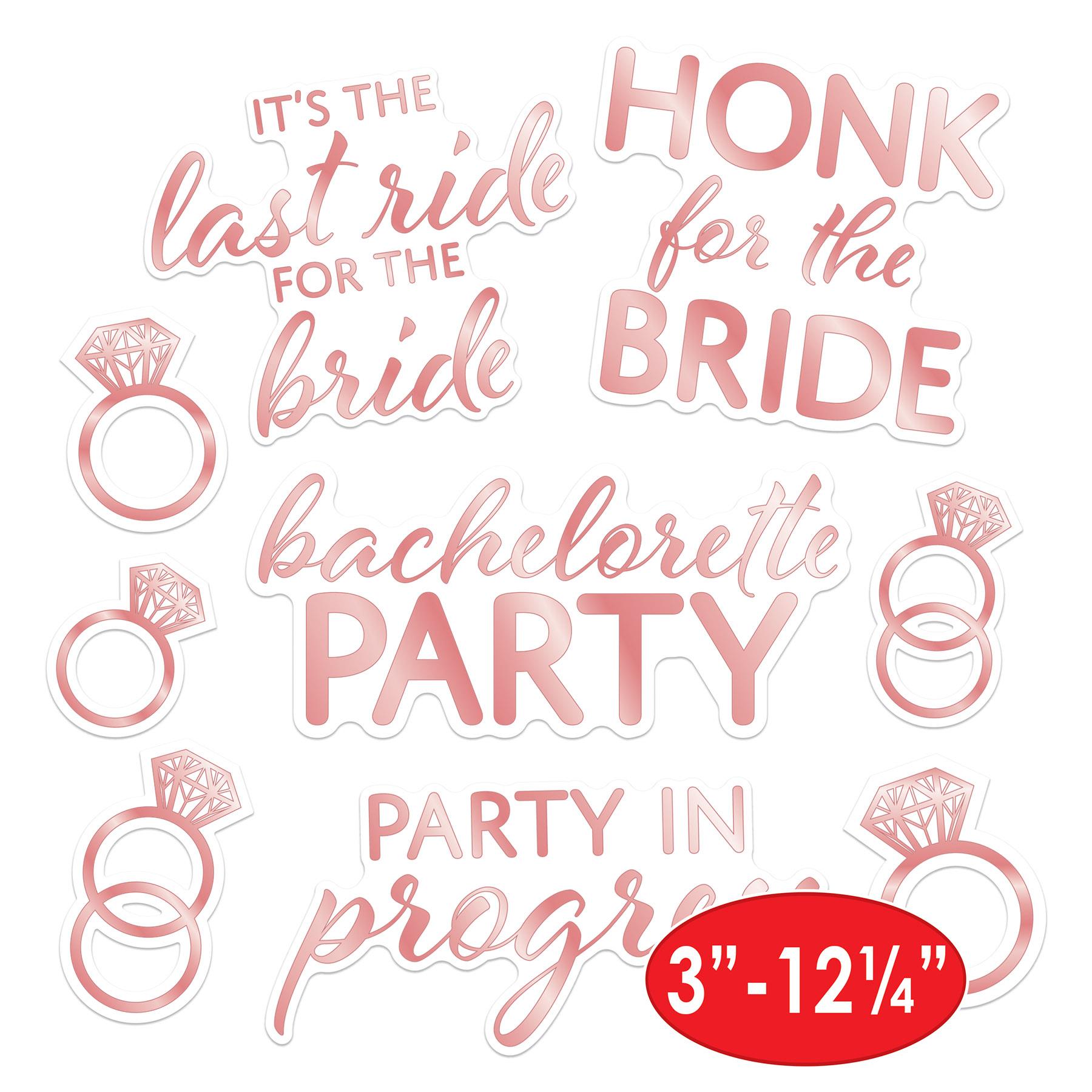 12 Pack Beistle Bachelorette Party 9 Piece Auto Clings - Fun Car Window Decals for Bachelorette Parties, Girls Night Out & Bridal Showers