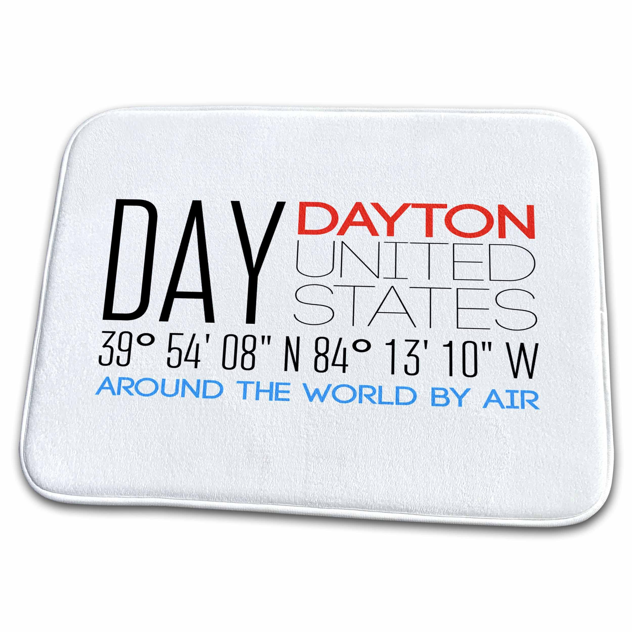 3dRose Dayton International Airport Code Bath Rug Mat - Non-Slip Bathroom Carpet for Home Decor (USA Travel Theme, Rug-347992-1) - Perfect for Bathroom, Kitchen, or Entryway Flooring