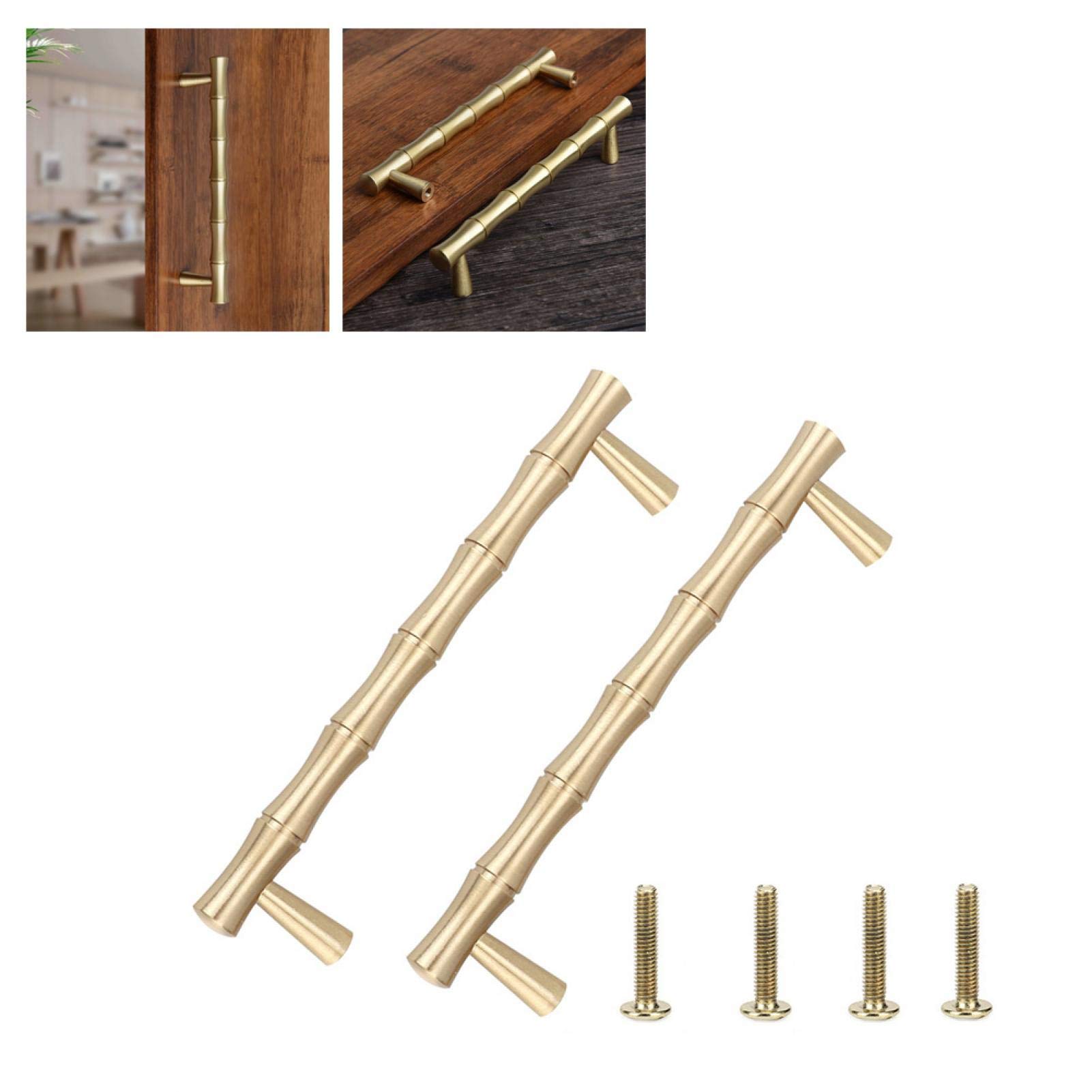 Antique Bamboo-Shaped Metal Cabinet Handles - 1 Pair Vintage Drawer Pulls for Kitchen, Wardrobe & Cupboard Doors - Durable & Stylish Hardware for Home Decor & DIY Projects