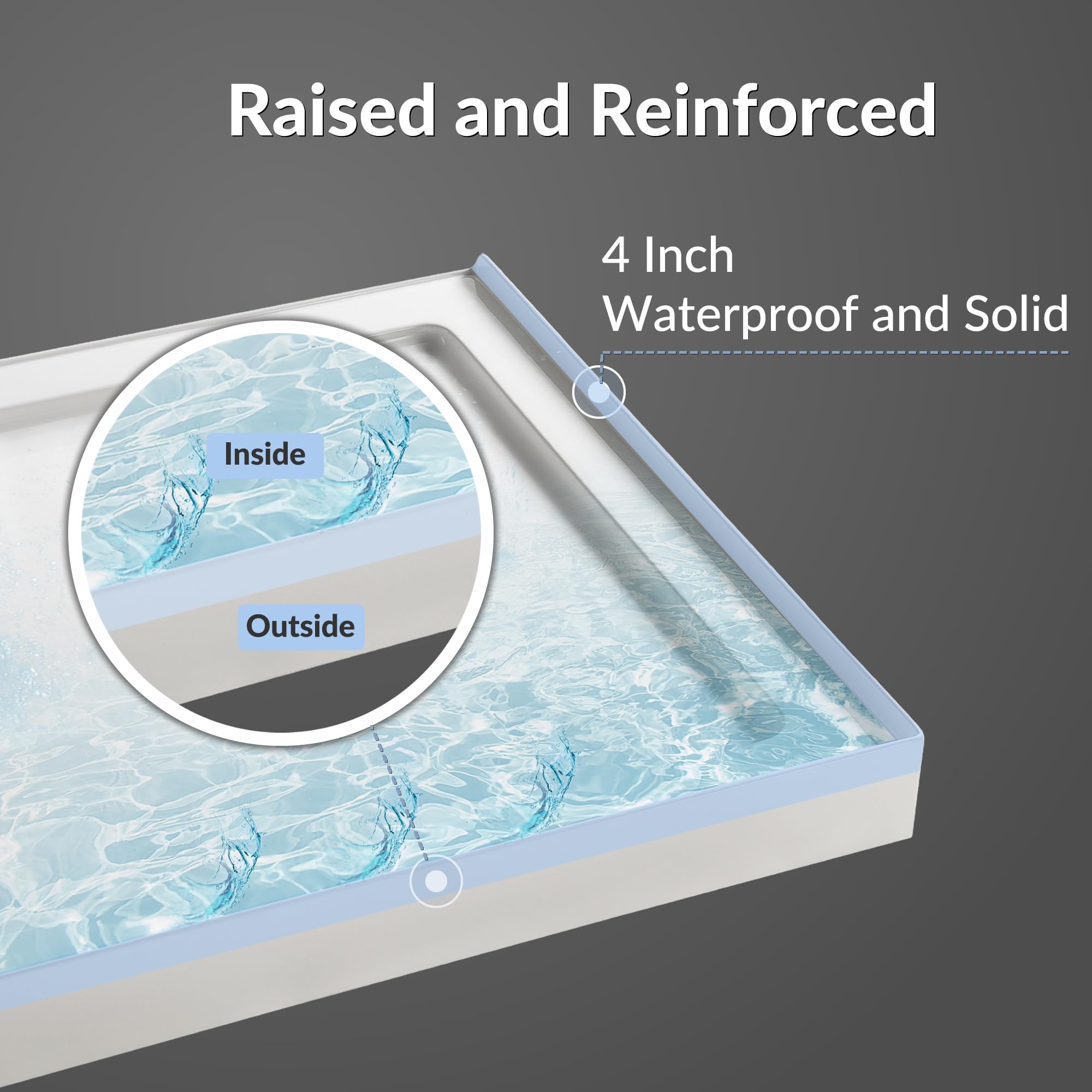 MORVANO 60x32 Inch Acrylic Shower Base Pan with Non-Slip Surface & Right Drain - White Bathroom Shower Tray with Removable Stainless Steel Cover | Perfect for Modern Bathroom Renovations and ADA Compliant Installations