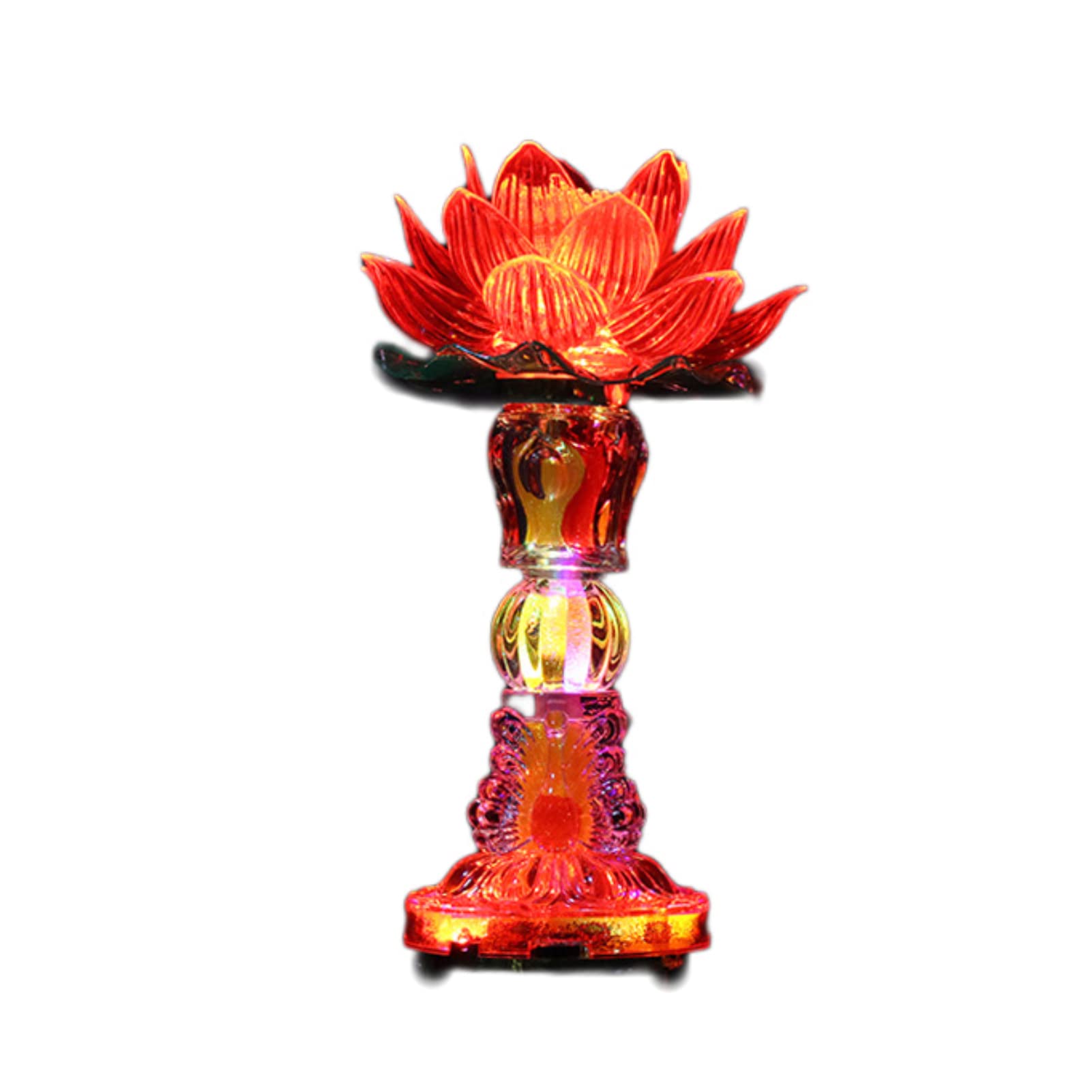 Buddha Lotus Lamp - Acrylic Meditation Night Light for Home Decor, Buddhist Gifts, Yoga Room, Zen Decorations - Perfect for Meditation, Relaxation & Spiritual Spaces (Medium Size)