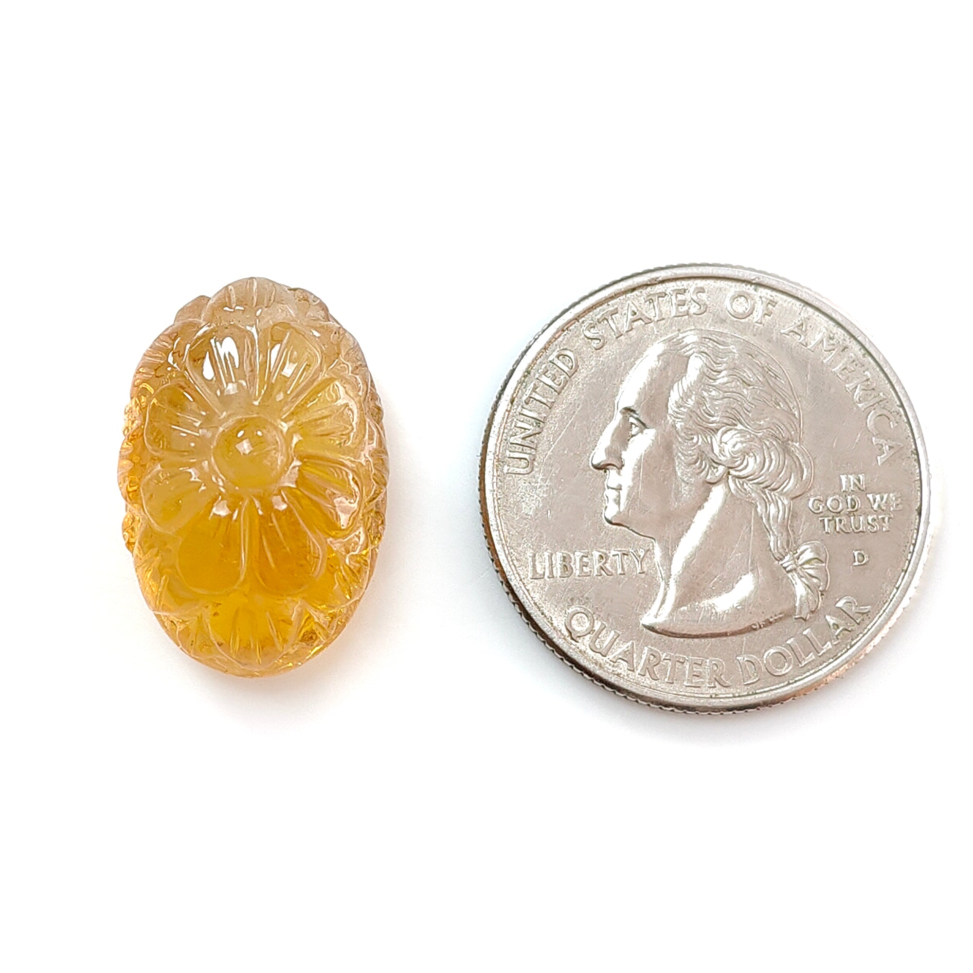 Natural Untreated Yellow Citrine Gemstone - Hand Carved Oval Shape 1pc for Jewelry Making | Healing Crystal, Birthstone Gift, Meditation Stone, Energy Stone Collection