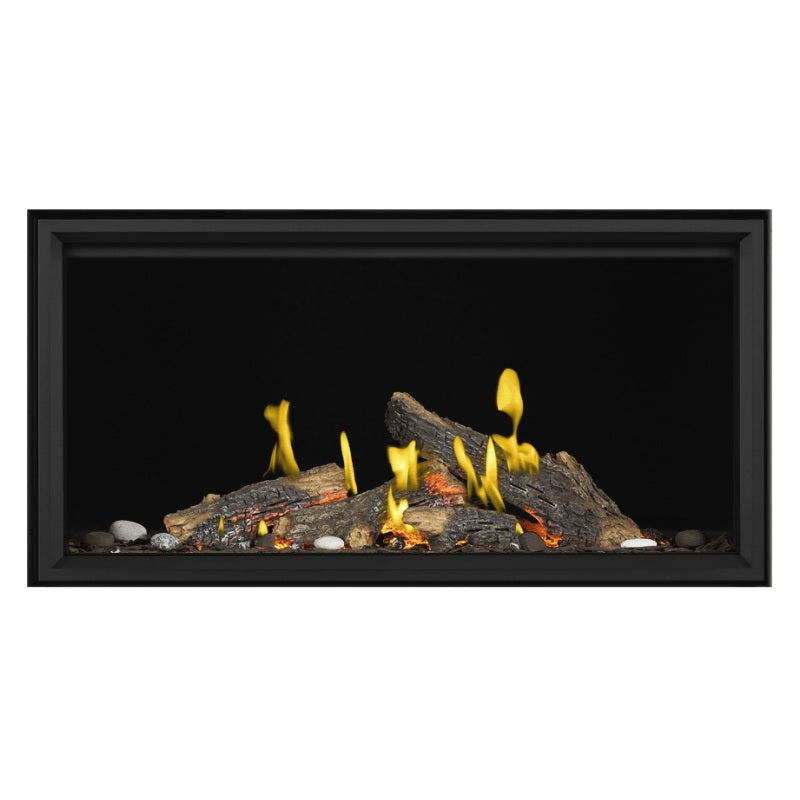 Napoleon 50-Inch Direct Vent Linear Gas Fireplace with Luminous Logs - Modern Tall Vector Design for Living Room, Bedroom, or Office Heating