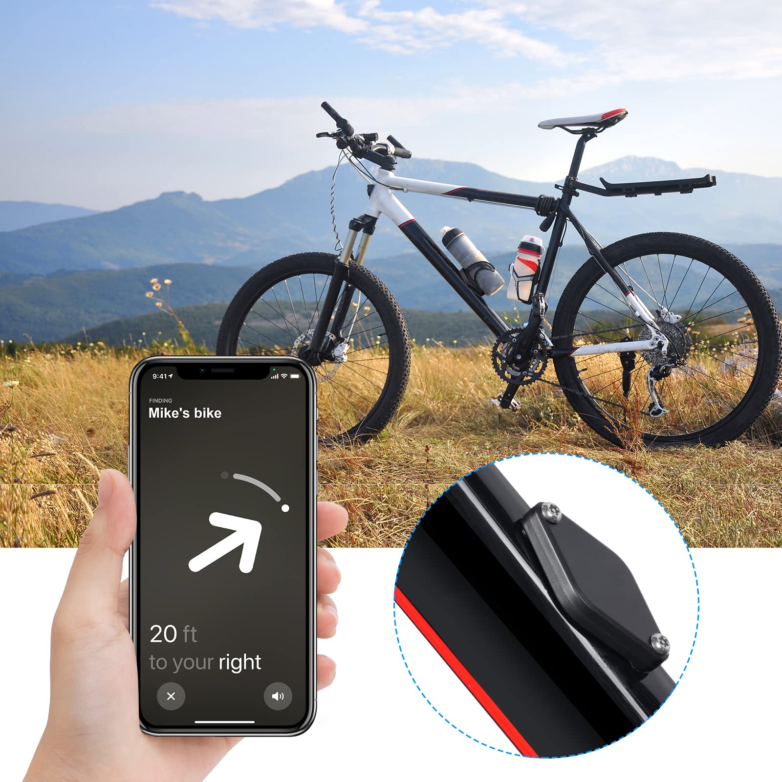 Apple AirTag Water Bottle Holder Cover - Black | Secure & Stylish Accessory for Gym, Hiking & Travel