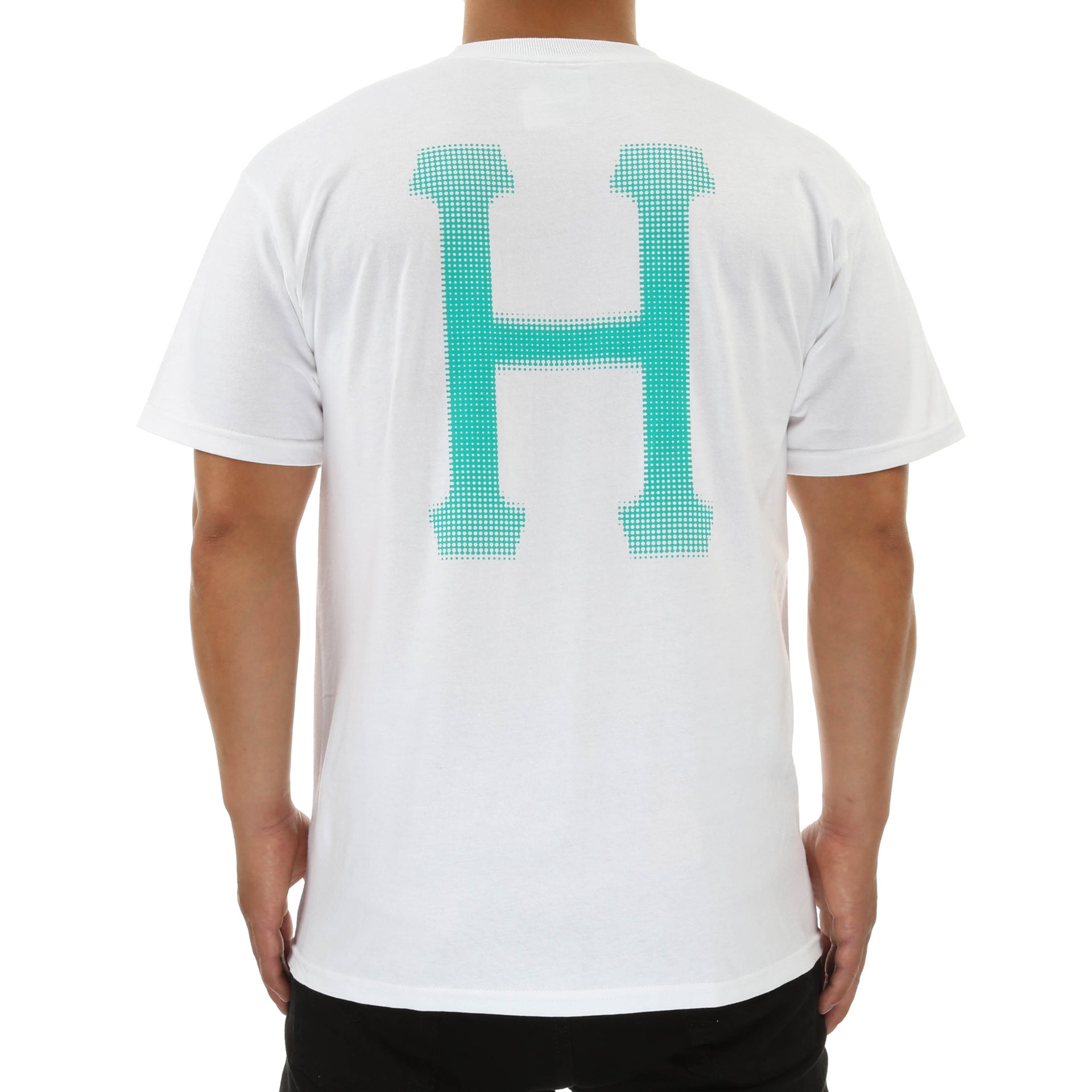 Huf Blur Classic H Tee - White Cotton T-Shirt for Men | Casual Streetwear & Skate Style | Perfect for Everyday Wear and Skate Sessions