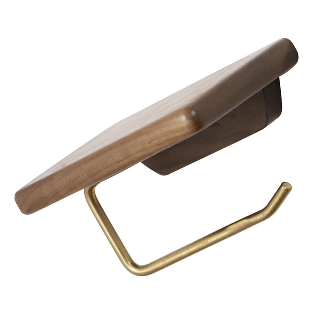 DOITOOL Brass Wall-Mounted Paper Towel Holder - Rustproof Bathroom & Kitchen Tissue Roll Storage Rack - No Drill Installation for Easy Setup - Perfect for Home, Office, and RV Use