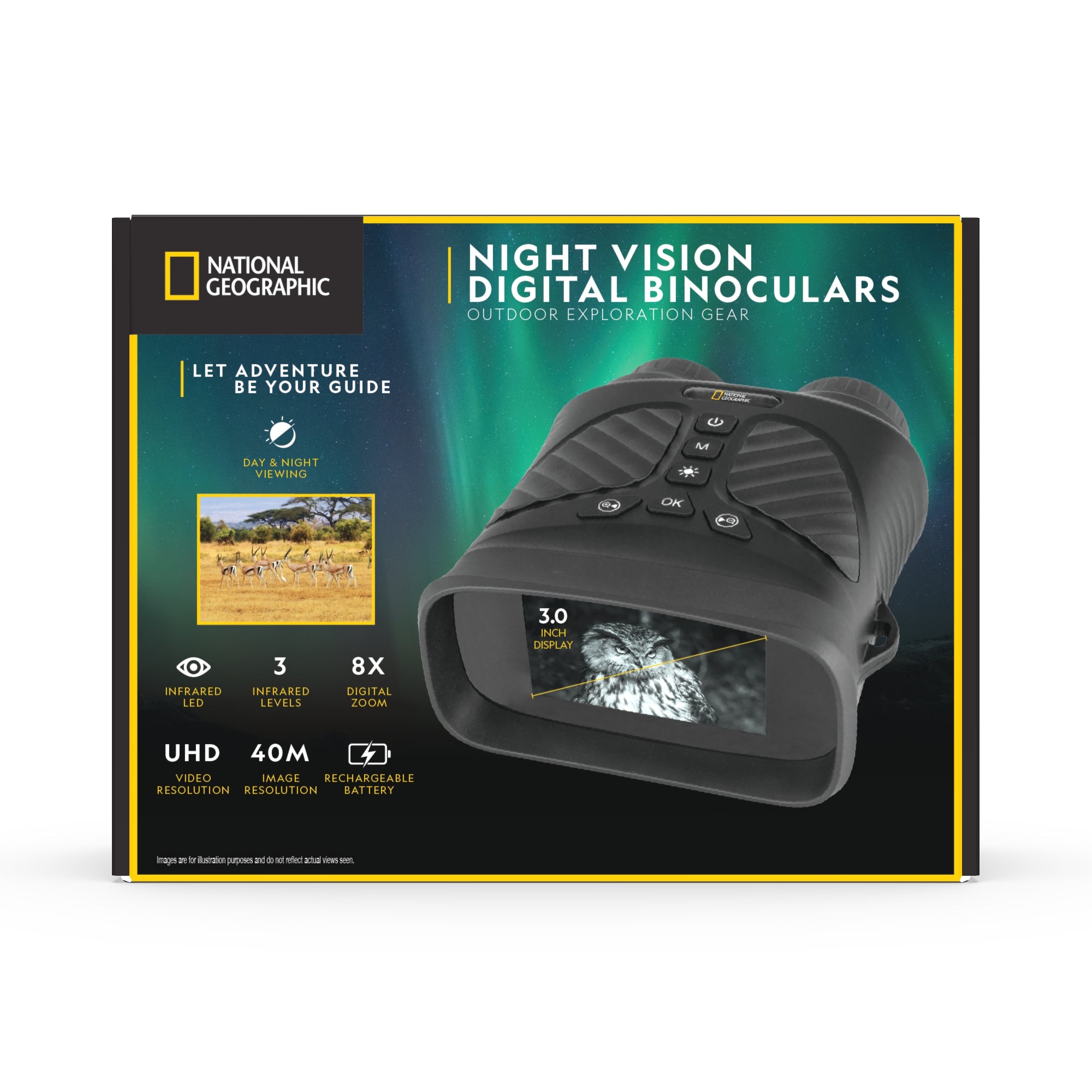 National Geographic Night Vision Digital Binoculars for Adults - 1080P HD Infrared Vision, 5X Magnification, Waterproof for Hunting, Camping & Wildlife Observation