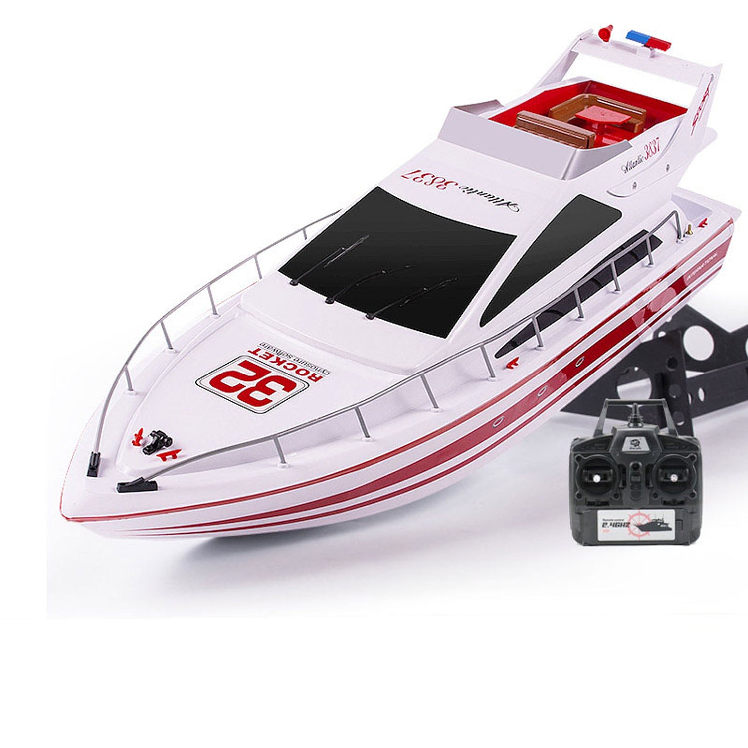 Heng Long 2.4GHz High Speed RC Racing Boat - Ready to Run (RTR) Remote Control Luxury Yacht Model - 20-25KM/H - Perfect for Pool, Lake & Outdoor Water Sports