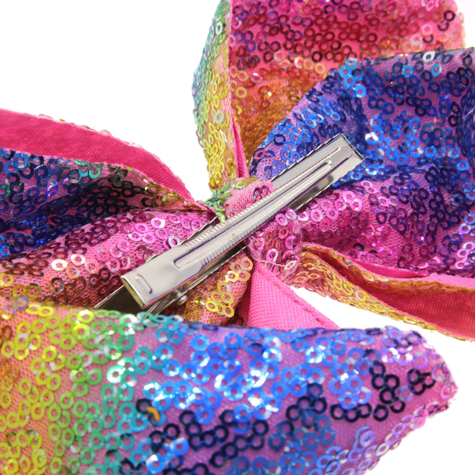 Sparkly Sequin Hair Bows with Alligator Clips for Girls - Large Red Hair Accessories for Parties, Weddings & Special Occasions