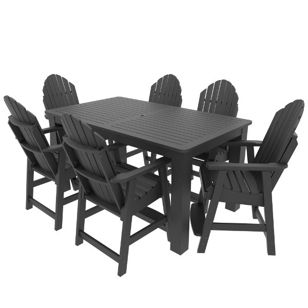 Muskoka 7-Piece Counter Bistro Dining Set - Patio Bar Height Table & Stools for Outdoor Entertaining & Small Space Dining