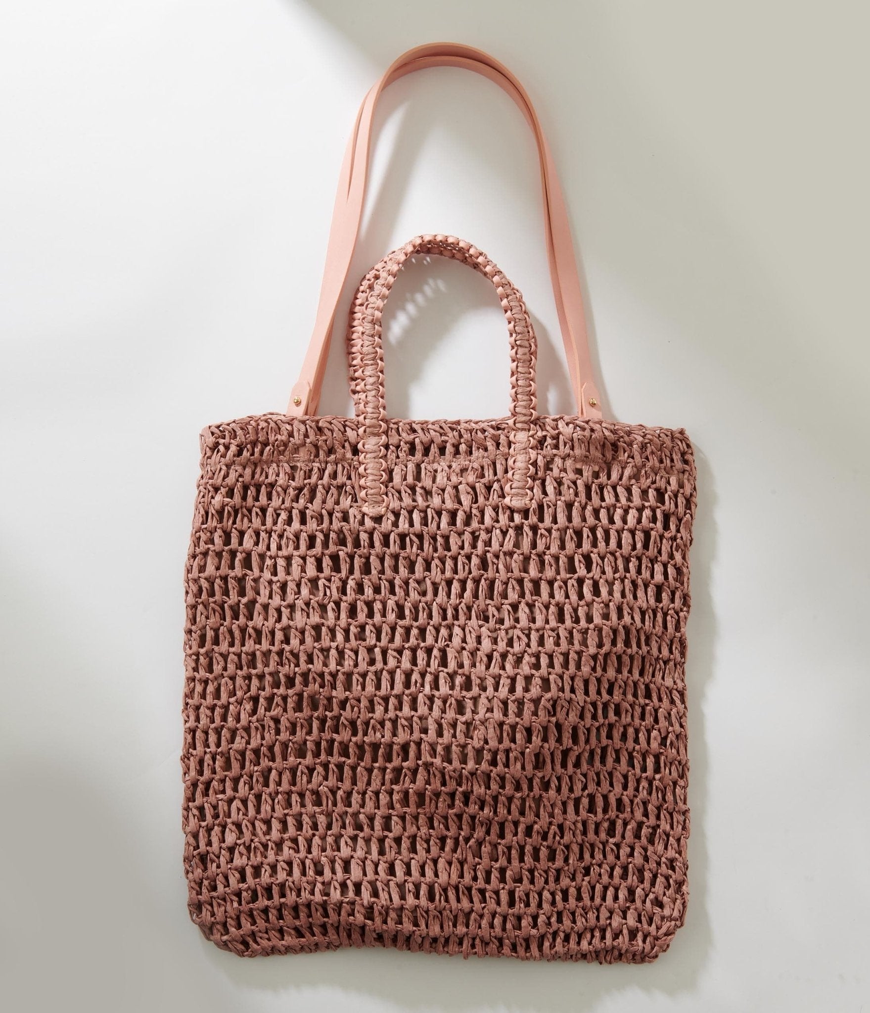 Stylish Mauve Pink Straw Tote Bag for Women - Summer Beach Bag, Picnic, Shopping & Daily Use