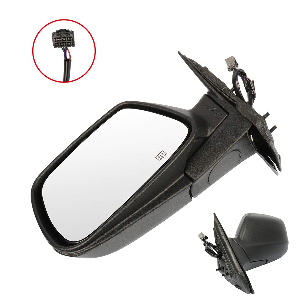 OCPTY Black Left Side Mirror Replacement for 2005-2010 Jeep Grand Cherokee - Textured Heated Manual Folding Mirror Glass - Perfect for Off-Roading, Daily Commuting & Winter Driving
