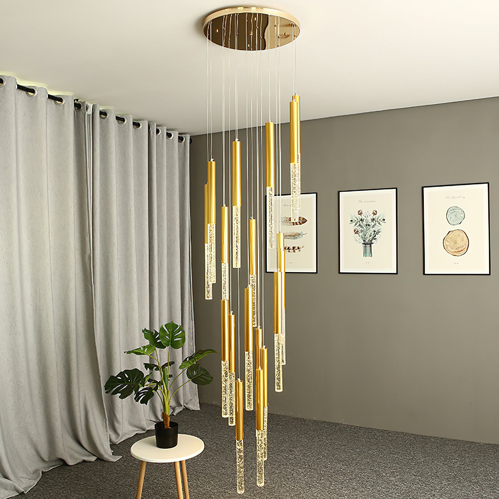Modern Bubble Glass Pendant Light - Elegant Hanging Chandelier for Dining Room, Kitchen Island & Bedroom Decor - Dimmable LED Lighting Fixture
