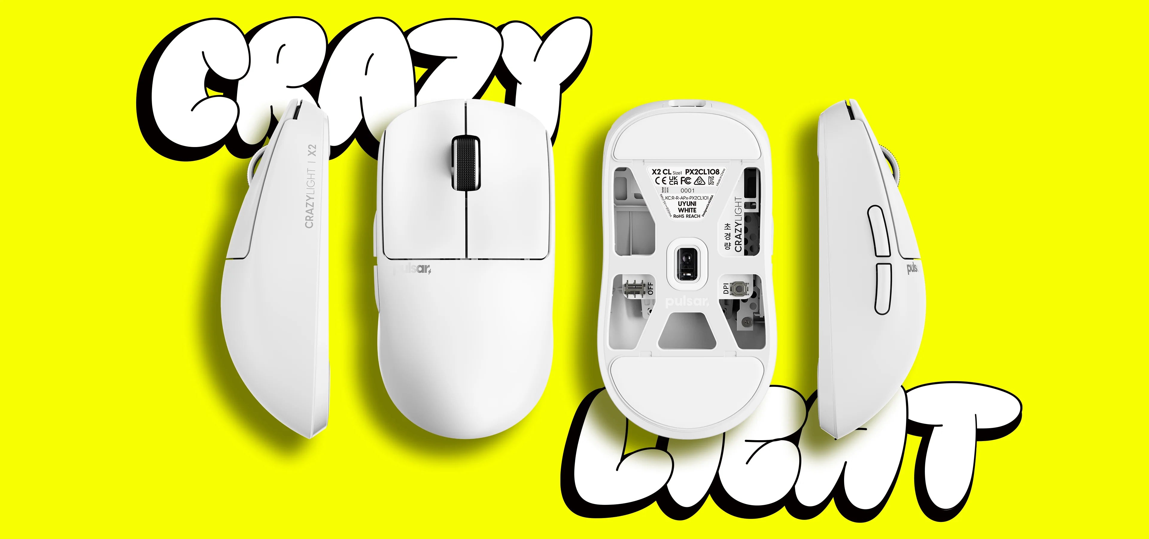 Pulsar X2 CrazyLight Wireless Gaming Mouse - Ultra Lightweight, Ergonomic Design for PC & Mac - Perfect for FPS, MOBA, and Esports Gaming