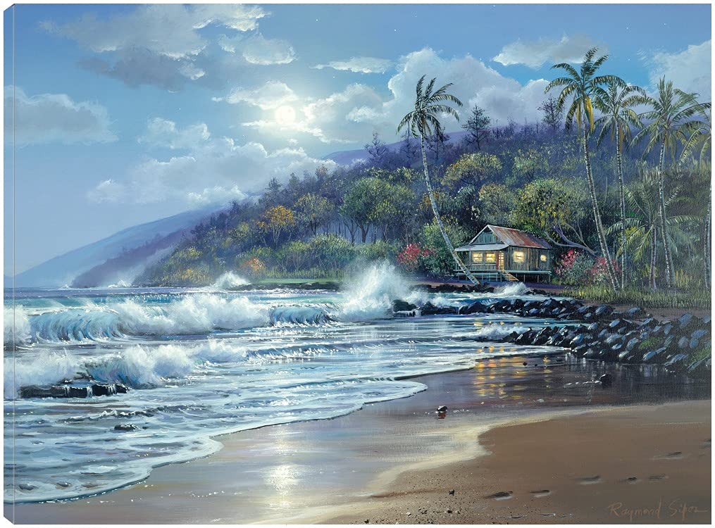 Seaside Hideaway Fine Art Canvas Wall Decor by Raymond Sipos - 32x24 Inch Ready to Hang Painting for Living Room, Bedroom & Office - Coastal Beach Theme Home Decor Perfect for Beach Houses & Vacation Homes