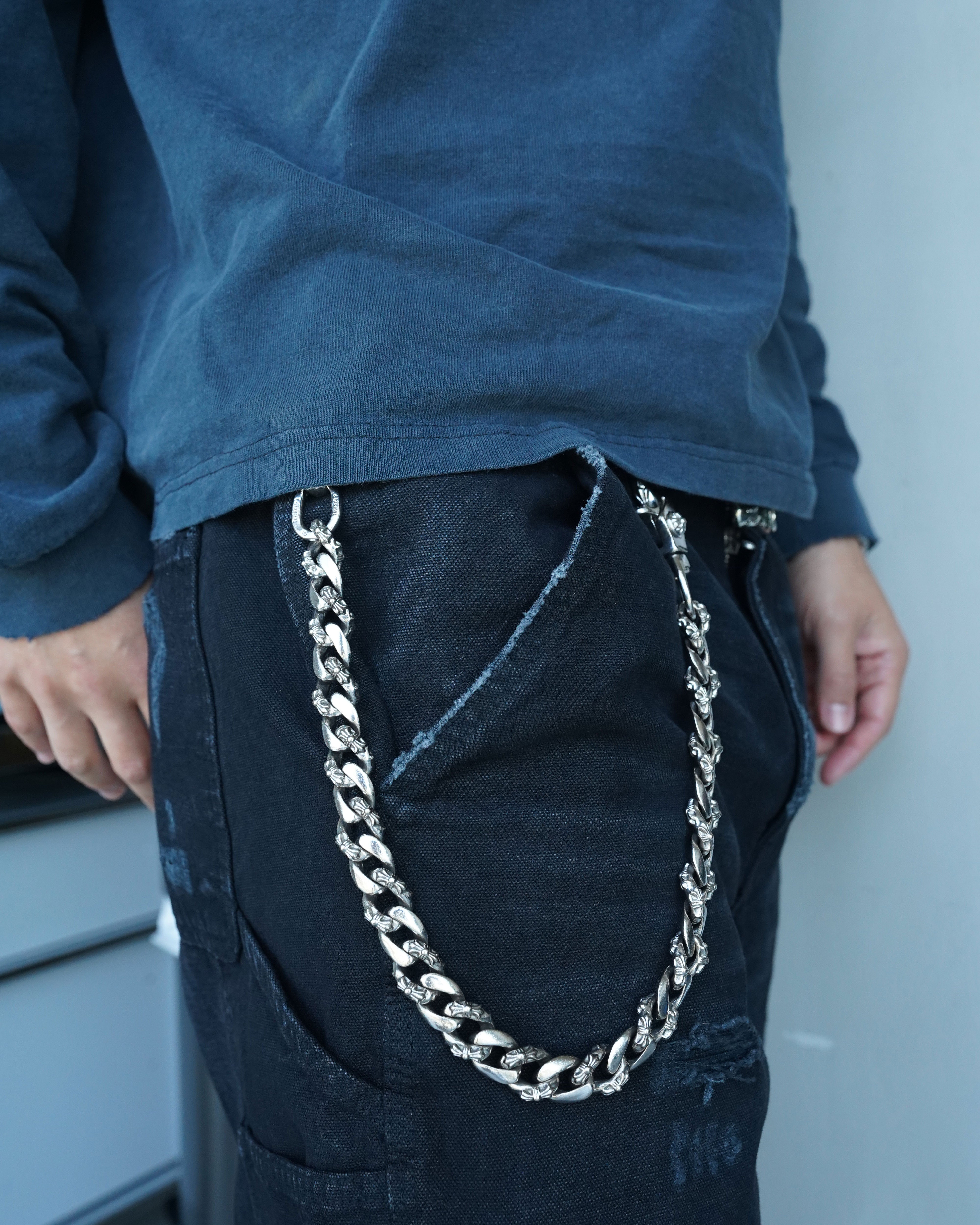 18K White Gold Fancy Wallet Chain for Men & Women - Stylish Luxury Money Clip Chain for Jeans, Bags & Accessories - Perfect for Parties, Gifts & Everyday Use