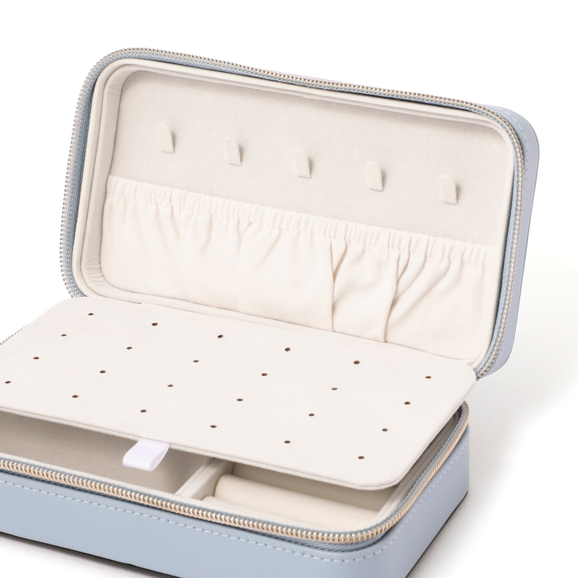 Elegant Embroidery Flower Jewelry Box - Medium Blue | Perfect for Travel, Gifts & Organizing Necklaces, Rings & Earrings