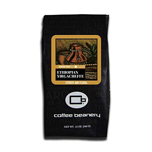 Premium Ethiopian Yirgacheffe Specialty Coffee - 12oz Bag, Light Roast, Automatic Drip Ground | Single Origin Arabica Beans for Home Brewing & Office Use