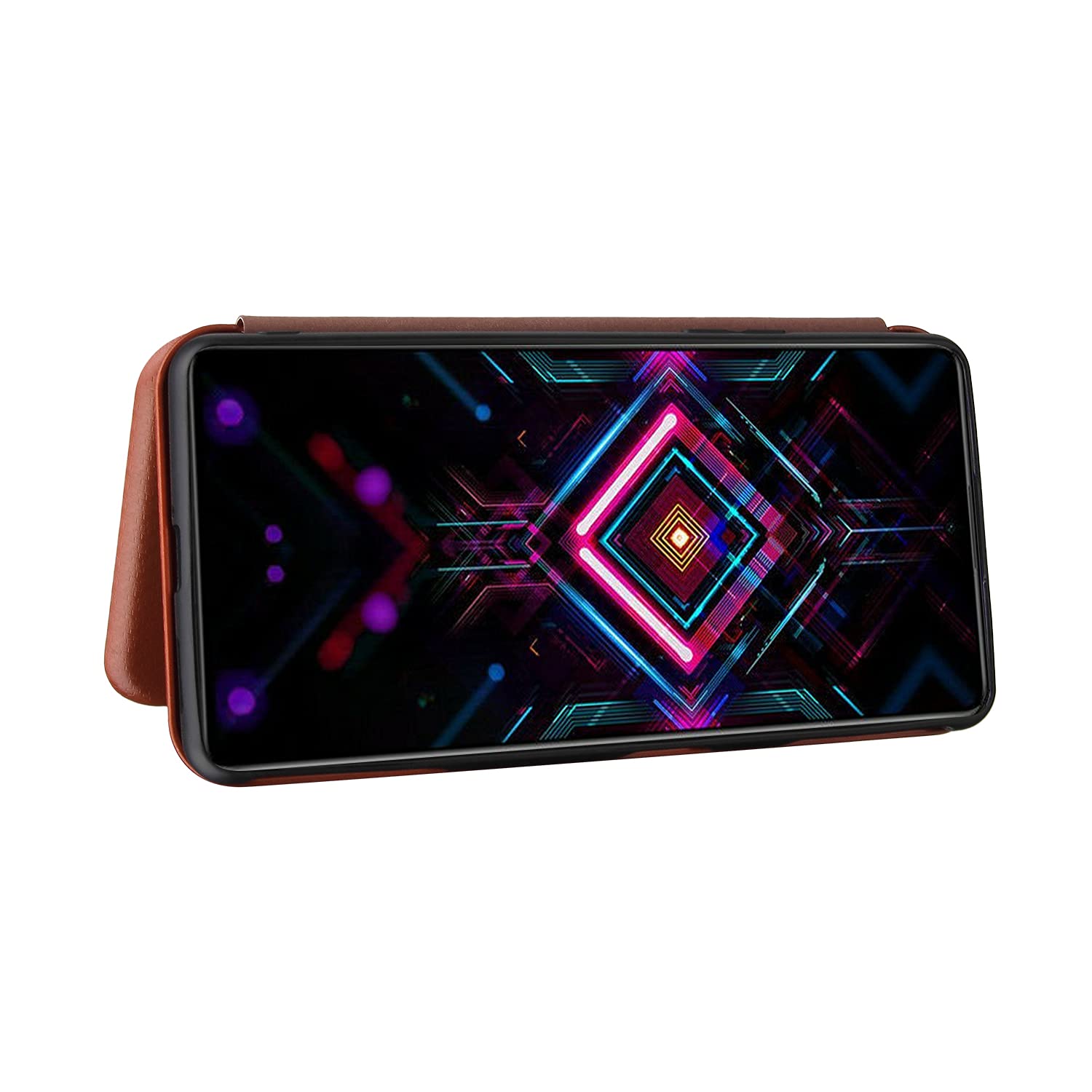 Xiaomi Redmi K40 Gaming Carbon Fiber Flip Case - Shockproof Hybrid PU+TPU Full Protection Wallet Cover with Strap | Perfect for Daily Use, Travel & Business Meetings