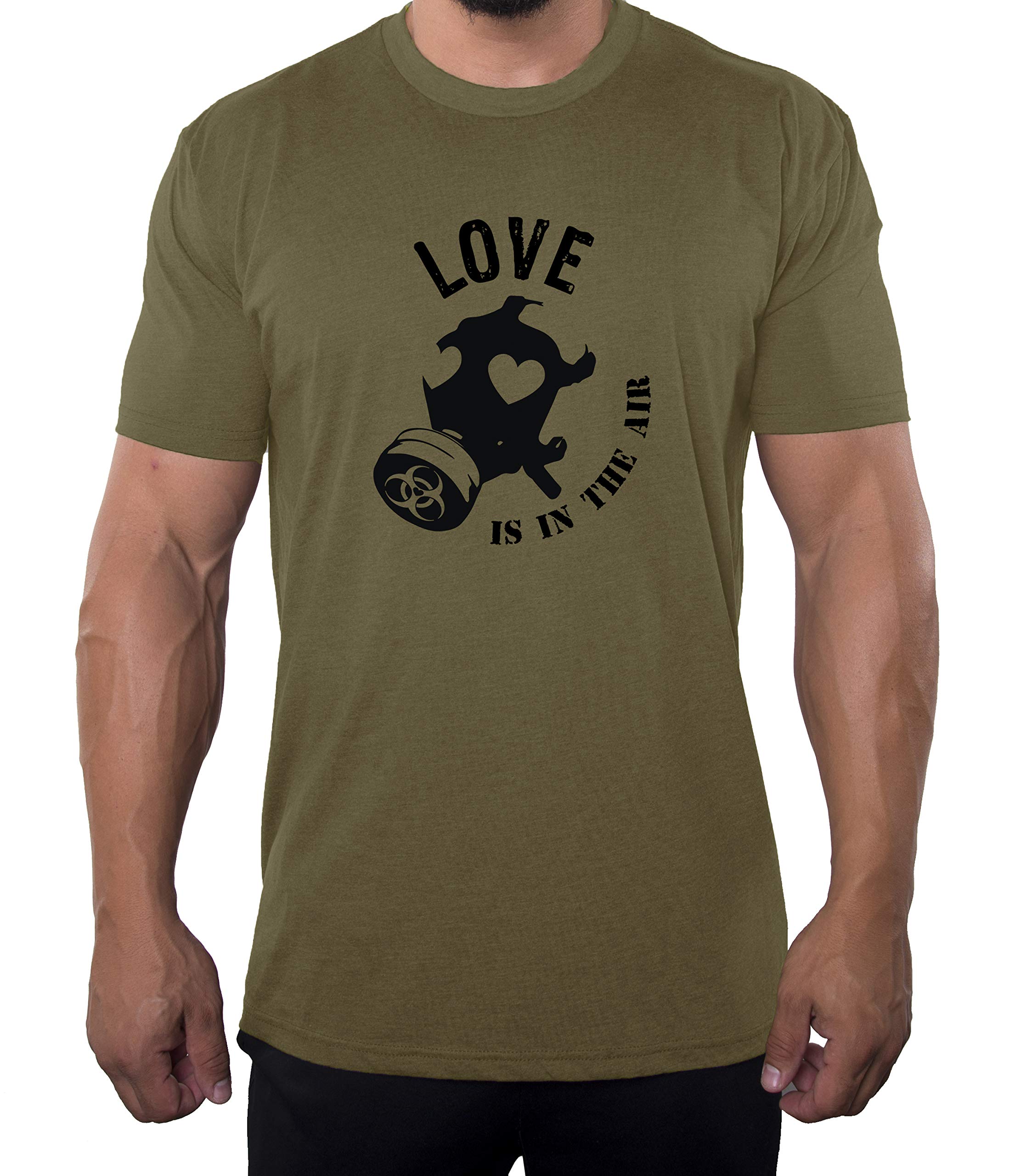 Love is in The Air Gas Mask Graphic T-Shirt for Men - Valentine's Day Funny Shirt - Perfect for Casual Wear, Date Nights & Gifts