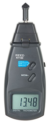 REED Instruments R7100 Digital Contact & Laser Photo Tachometer - Non-Contact RPM Measurement Tool for Motors, Fans, Belts - Perfect for Industrial Maintenance, Automotive Diagnostics & HVAC Systems