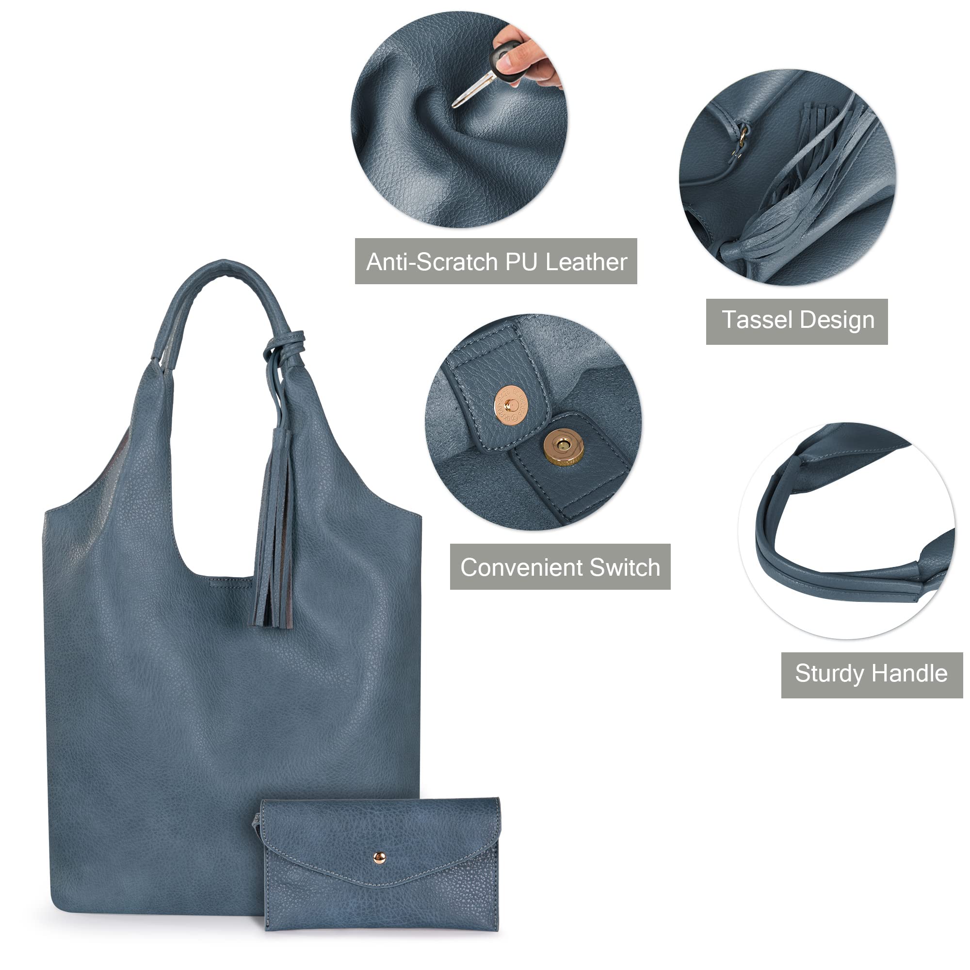Montana West Women's Slouchy Hobo Bag - Soft Designer Shoulder Purse with Top Handle - Perfect for Work, Travel & Everyday Use
