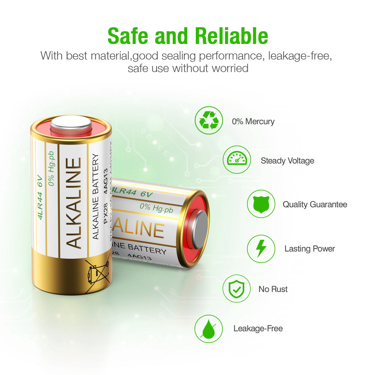 EBL 4LR44 6V Alkaline Batteries - 4 Pack Long Lasting Power for Dog Collars, Pet Training Devices & Electronic Gadgets - Ideal for Outdoor Activities & Emergency Use