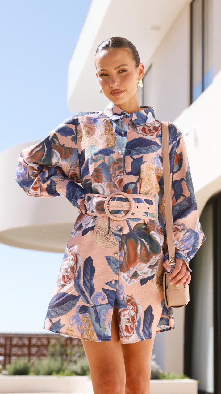 Annika Mini Dress - Floral Print Short Sleeve Summer Dress for Women | Perfect for Beach Vacation, Date Night & Casual Outings