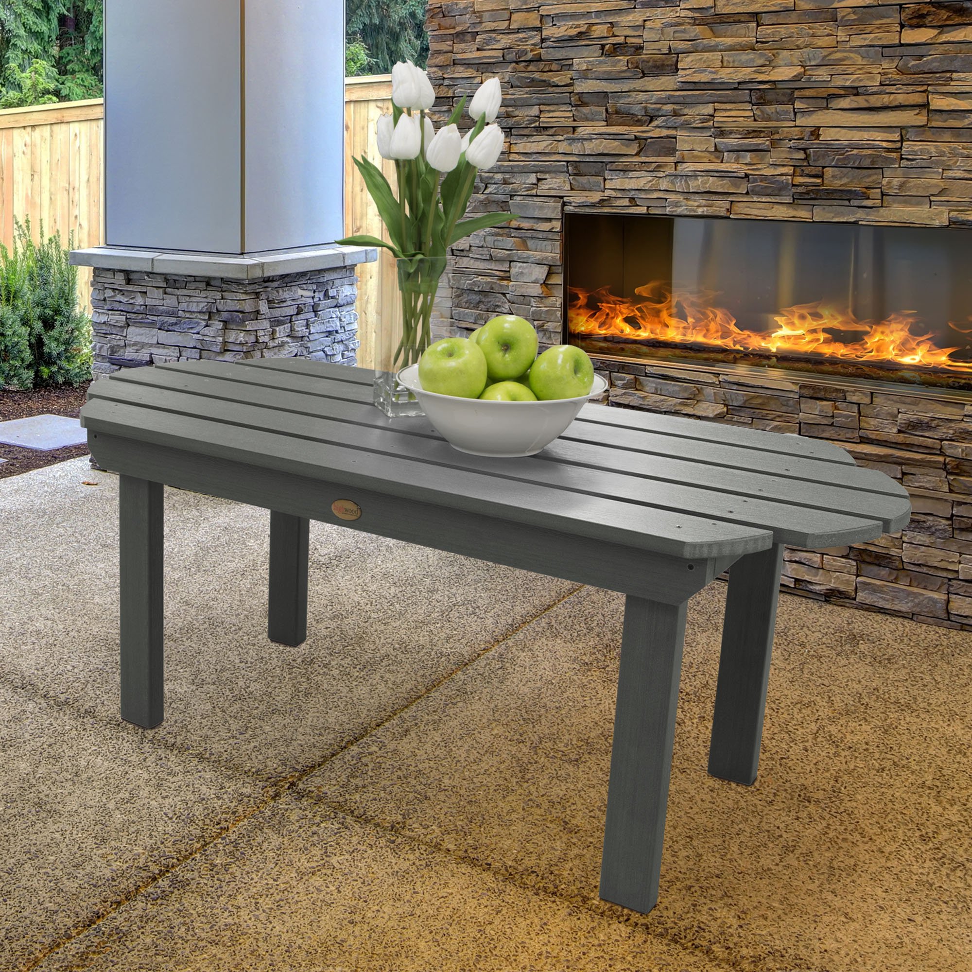 Highwood Classic Westport Coffee Table - Coastal Teak Finish - Perfect for Beach House, Living Room & Outdoor Patio Furniture