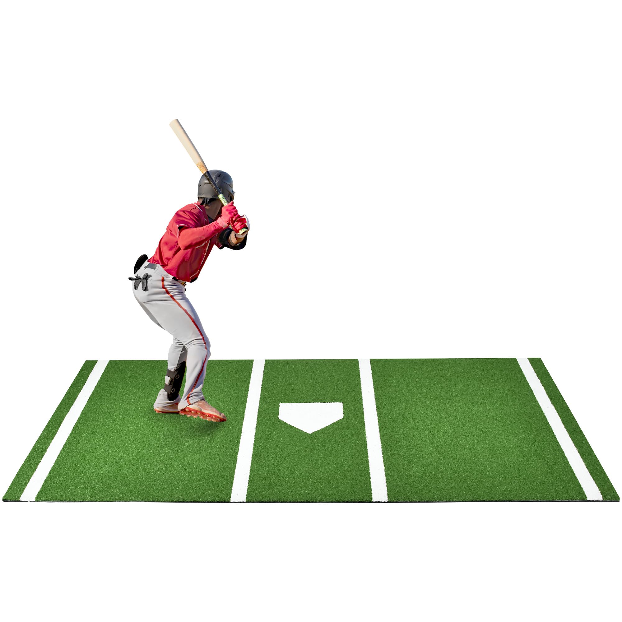 Premium Baseball & Softball Hitting Mat - Non-Slip Training Mat with Stitched Turf & Home Plate Design for Indoor/Outdoor Practice - Perfect for Backyard Drills, Batting Cages & Team Training Sessions