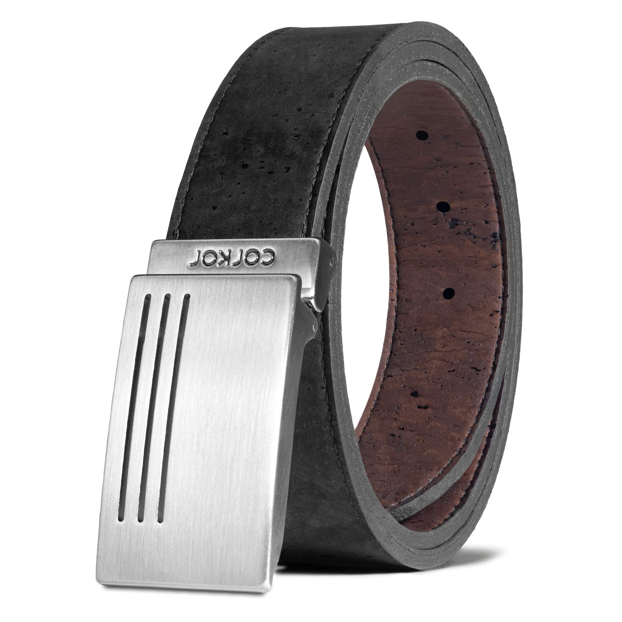 Reversible Cork Vegan Leather Belt for Men - Adjustable Dress Belt for Jeans - 1.38